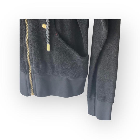 Y2K: new Kritik  Nola Terry Juicy Zipper Kangaroo Pocket  Hoodie  Black  L  - Picture 4 of 16